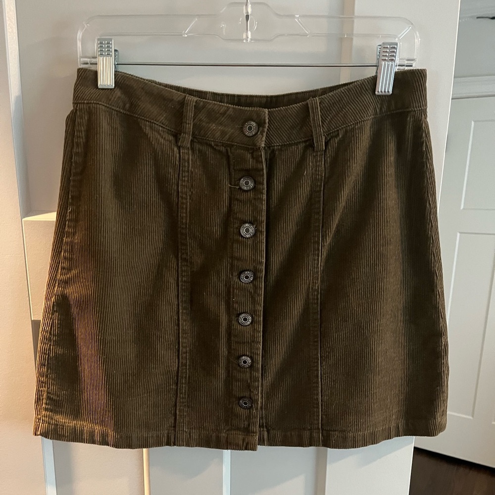 Army green corduroy button up shirt size S NWT